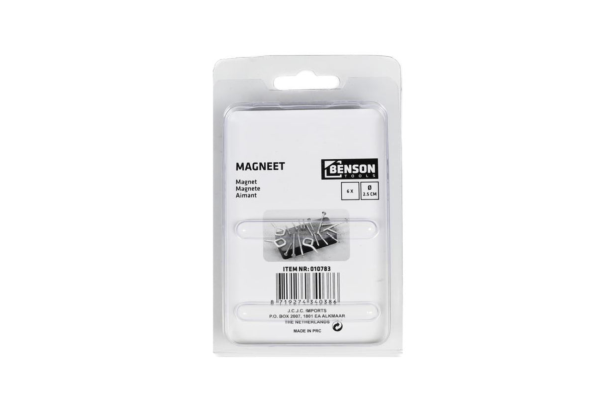 Magneet 25 mm 6 dlg rond