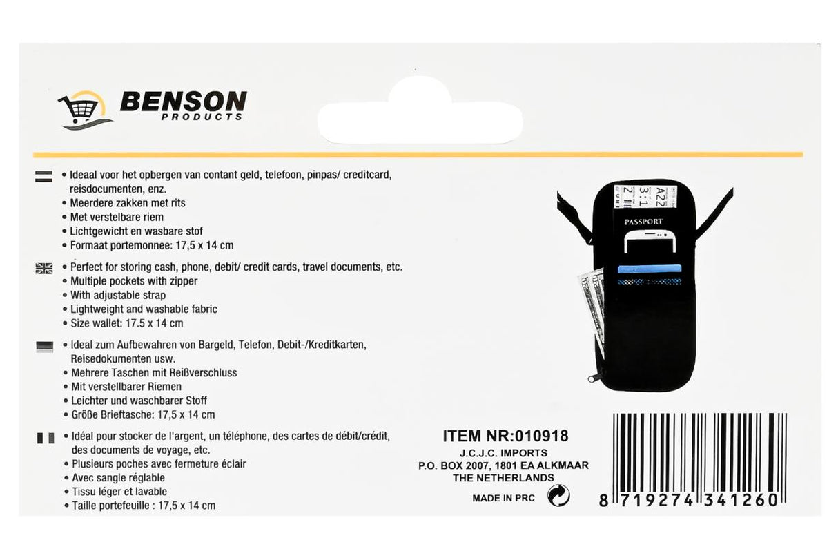 Travel wallet neck