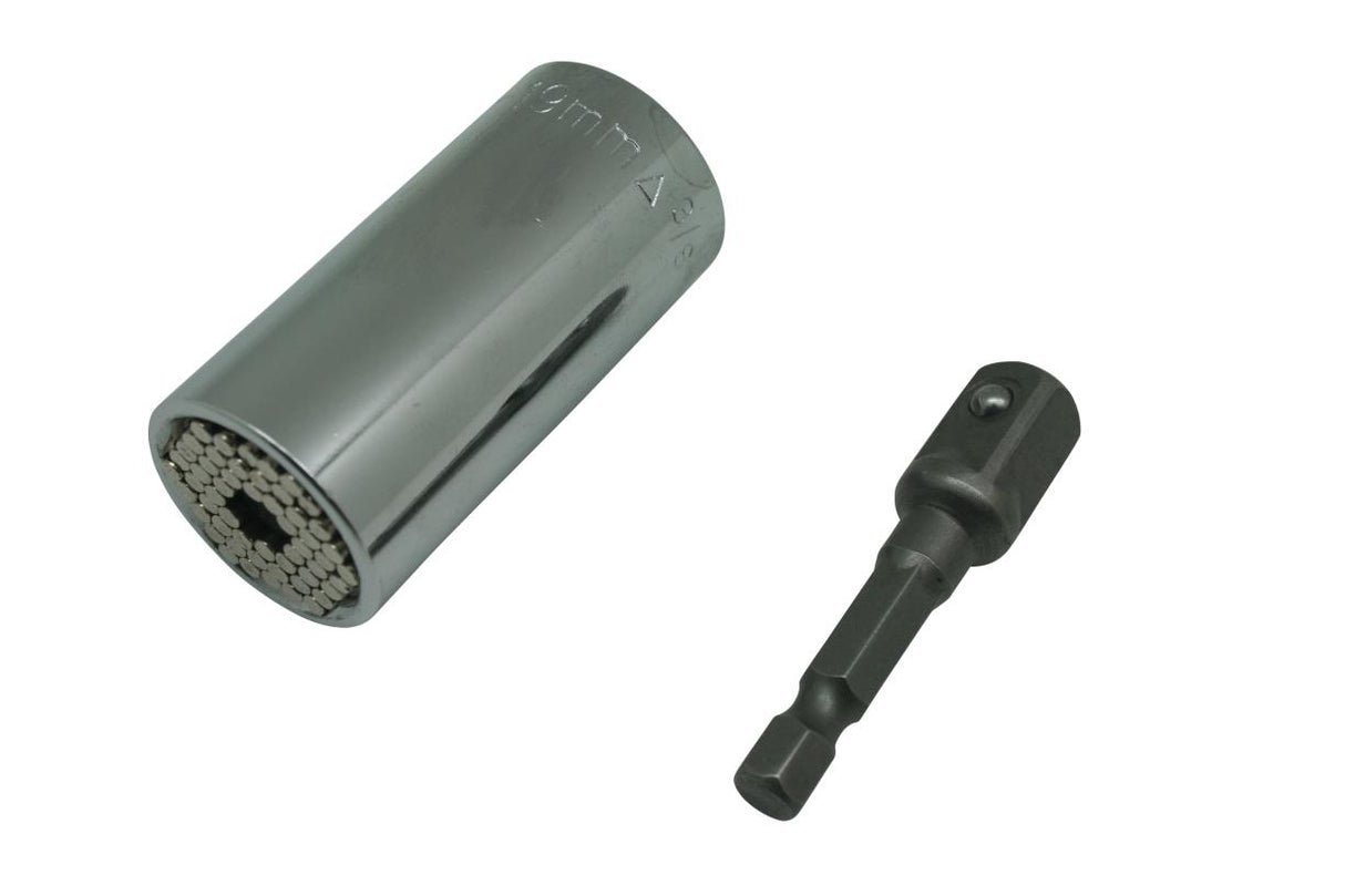 Universal socket 3/8" 7-19 mm + adapter