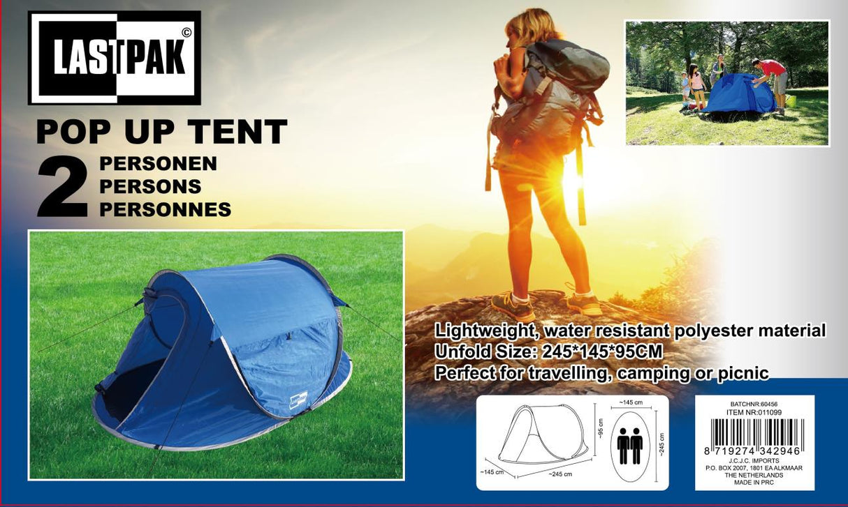 Pop up tent 2 persoons waterdicht + UV bescherming