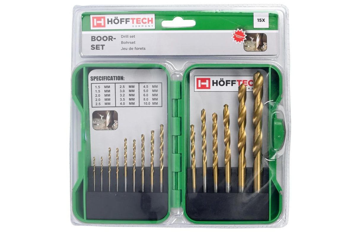 Boorset 15 dlg HSS hardcase