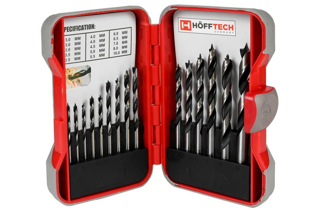 Boorset 15 dlg hout hardcase