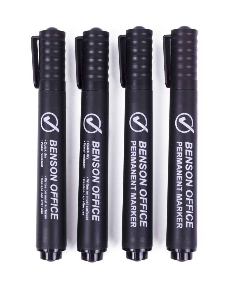 Permanent marker 4 pcs black profi