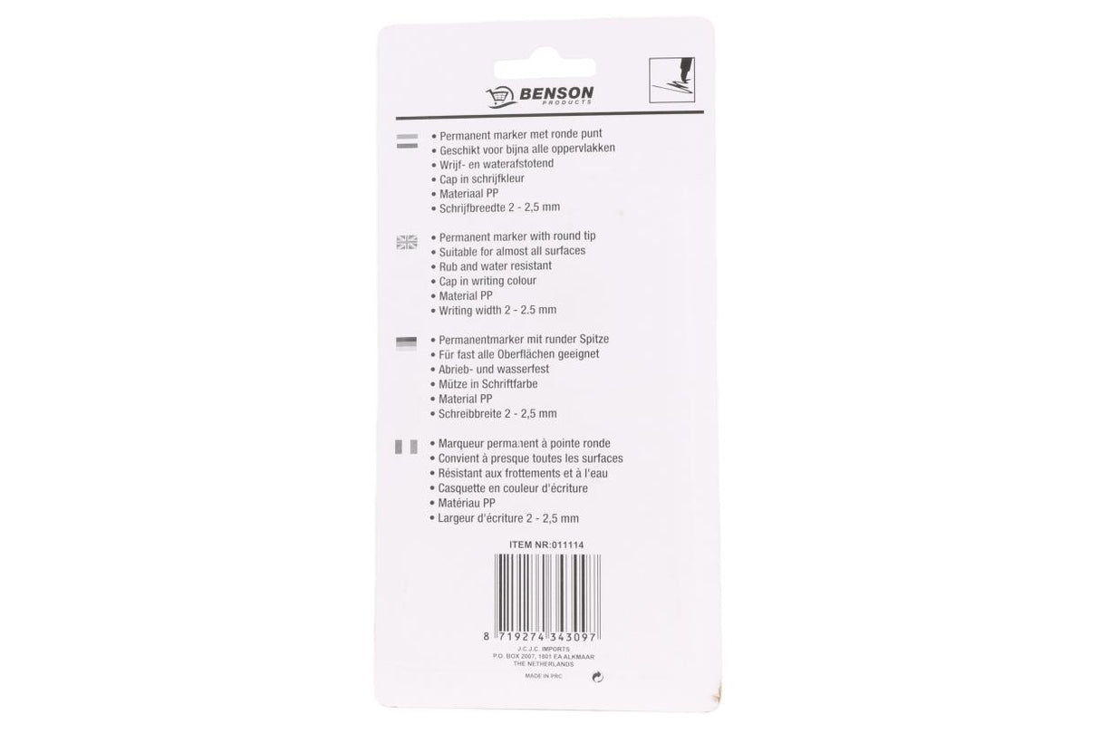 Permanent marker 4 pcs black profi