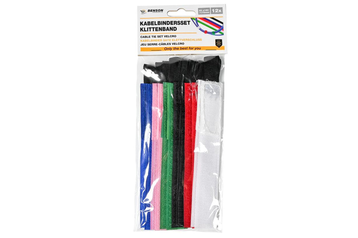 Serre-câbles set 12 pcs bande velcro