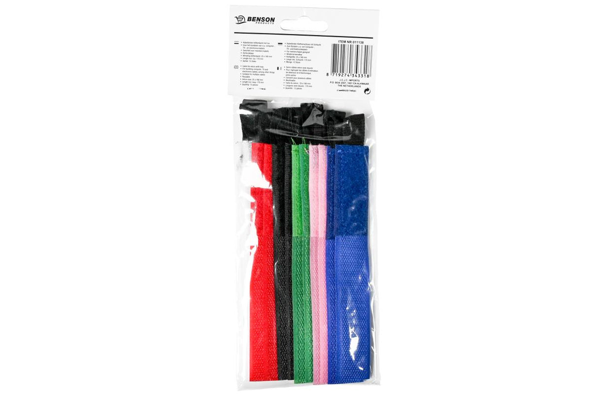 Serre-câbles set 12 pcs bande velcro