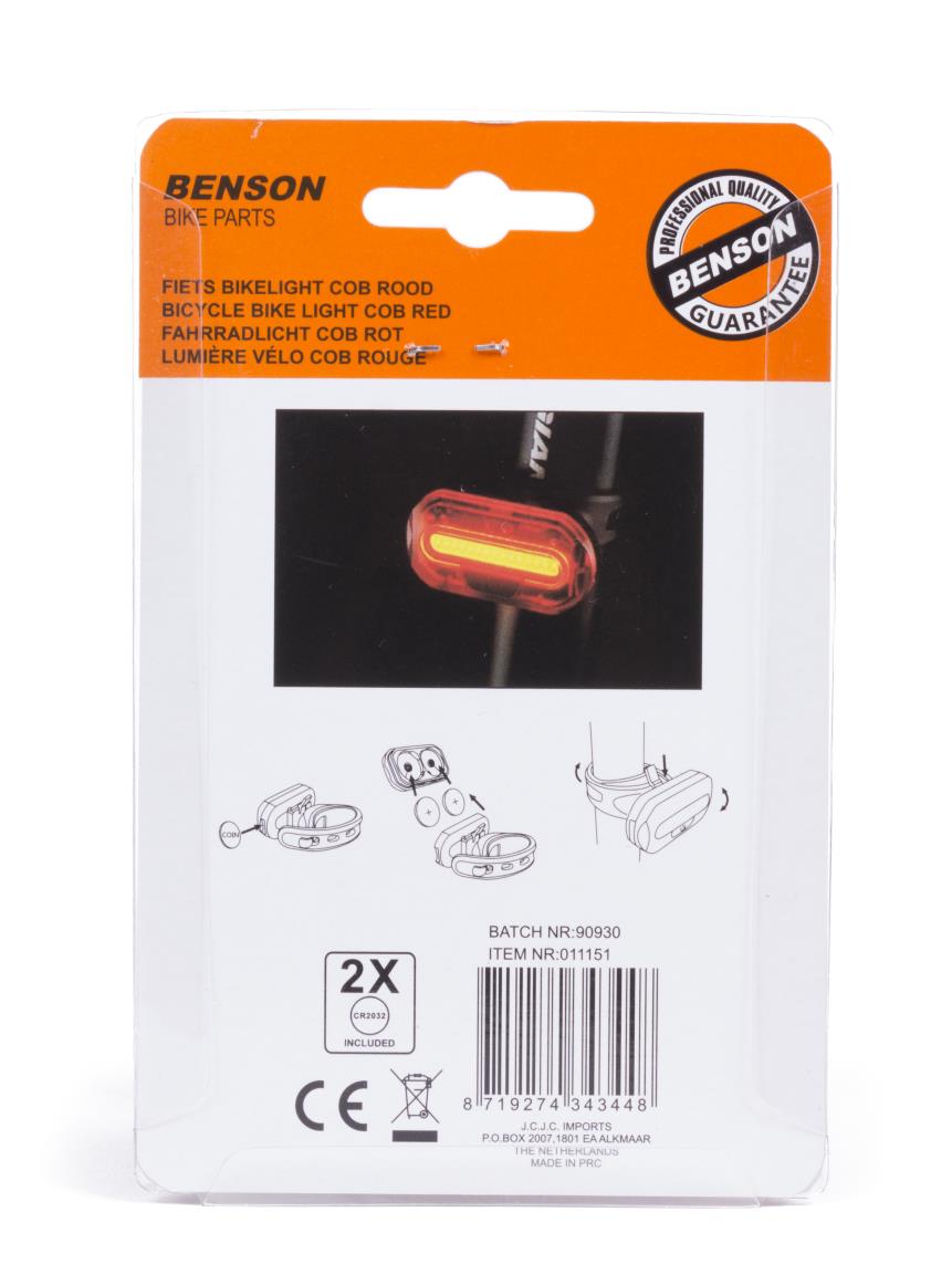 Fietslamp COB rood