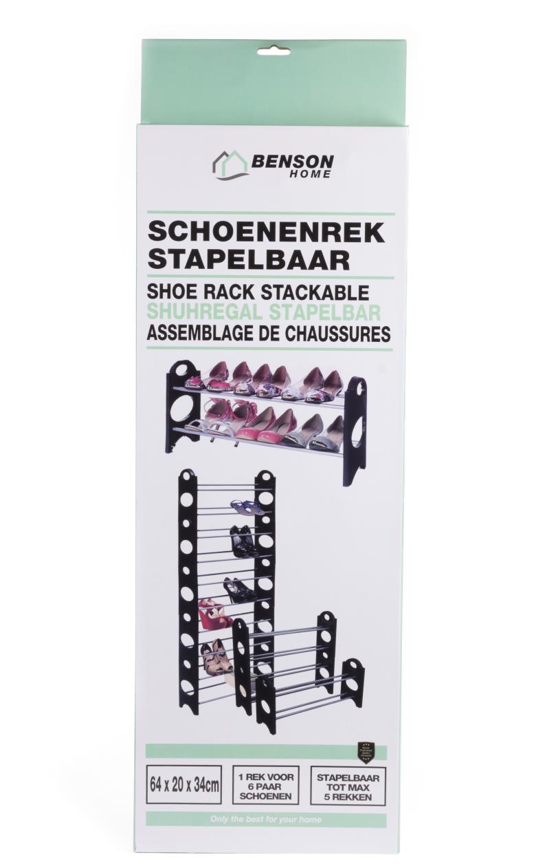 Schuhregal stapelbar 64 x 20 x 34 cm