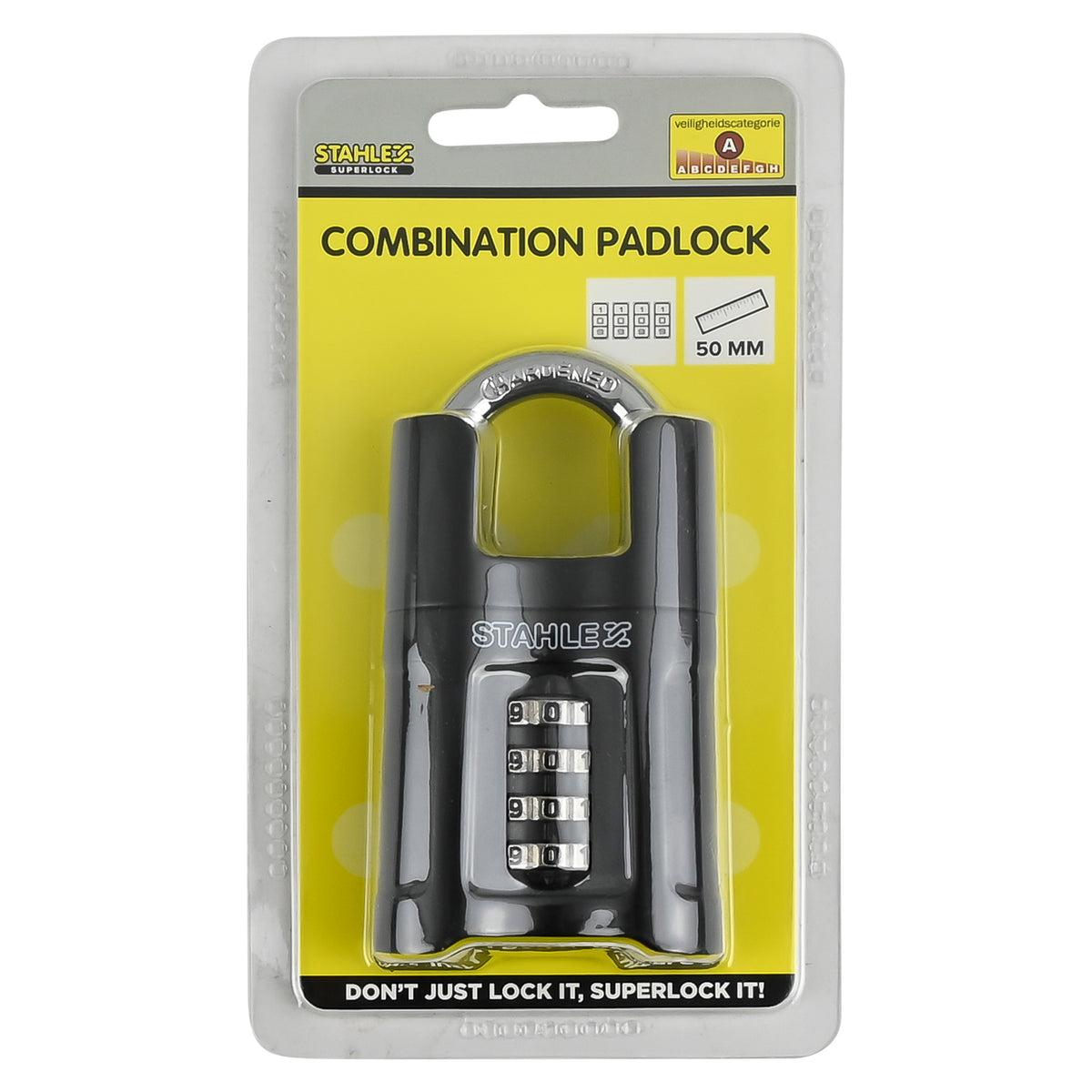 Combination padlock 50 mm heavy duty
