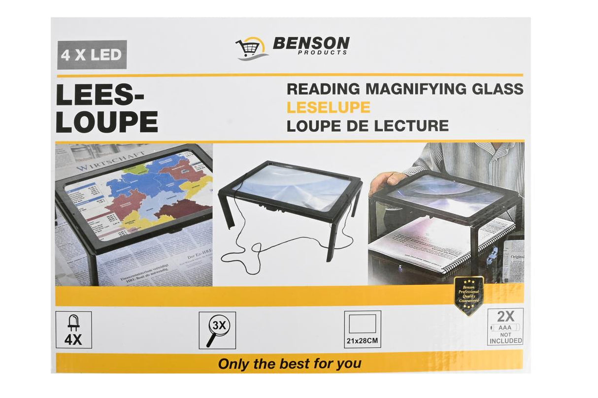 Leesloupe A4 4 x led
