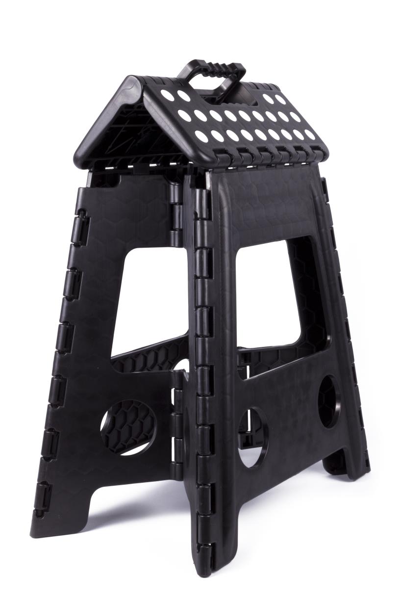 Folding stool black white large 120 kg