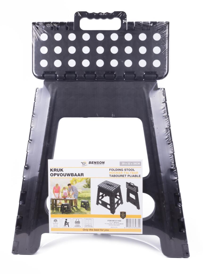 Folding stool black white large 120 kg