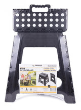 Folding stool black white large 120 kg