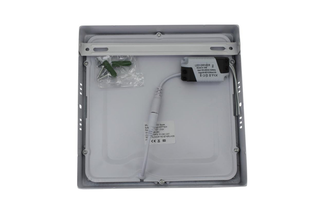 LED ceiling light square 18W 205 x 205 mm