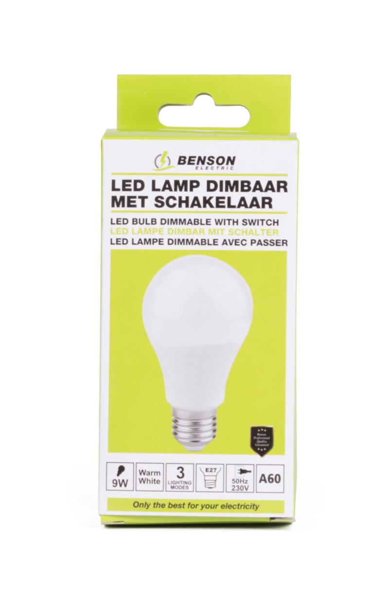 LED bulb E27 A60 9W + motion sensor warm white