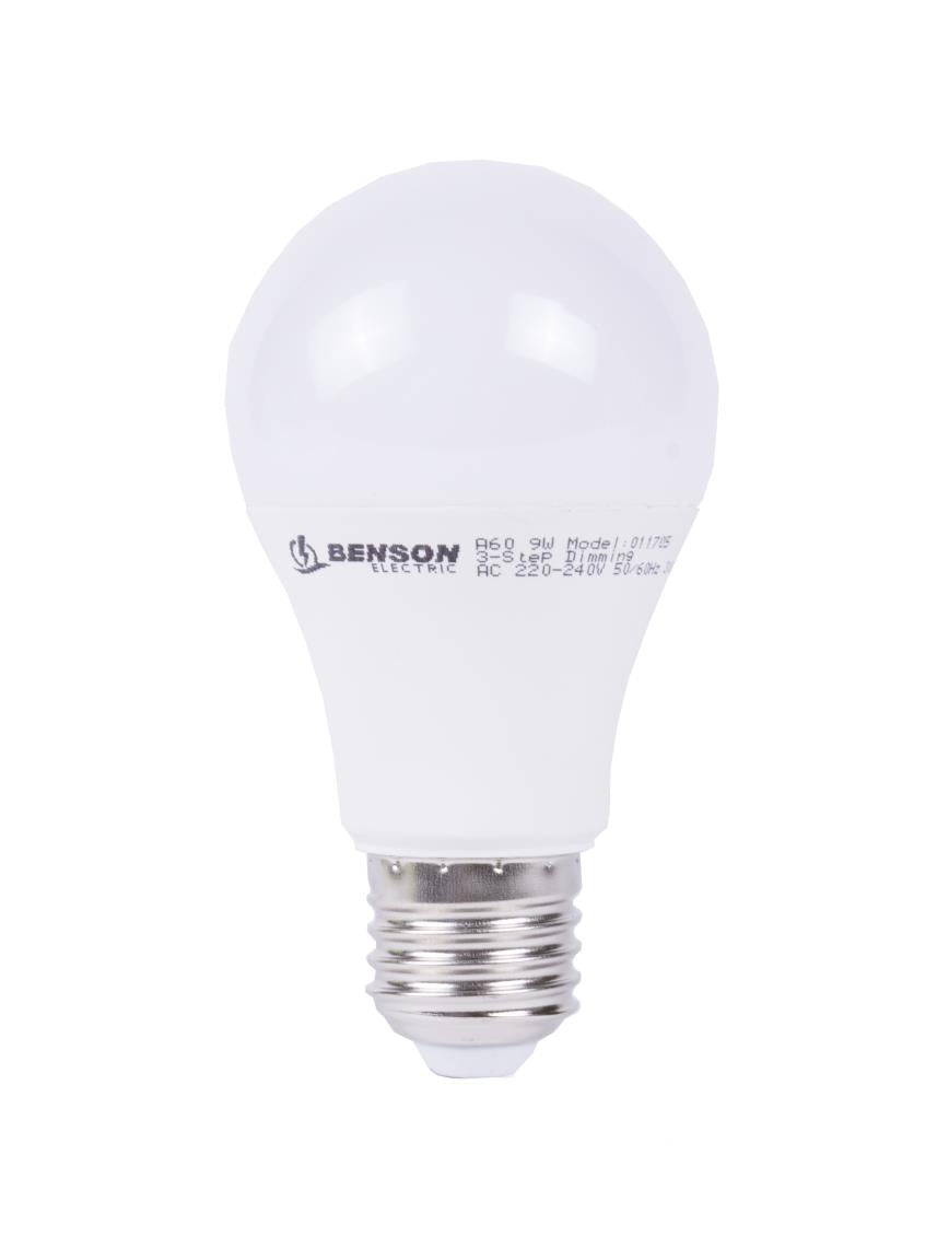 LED bulb E27 A60 9W + switch dimmable warm white