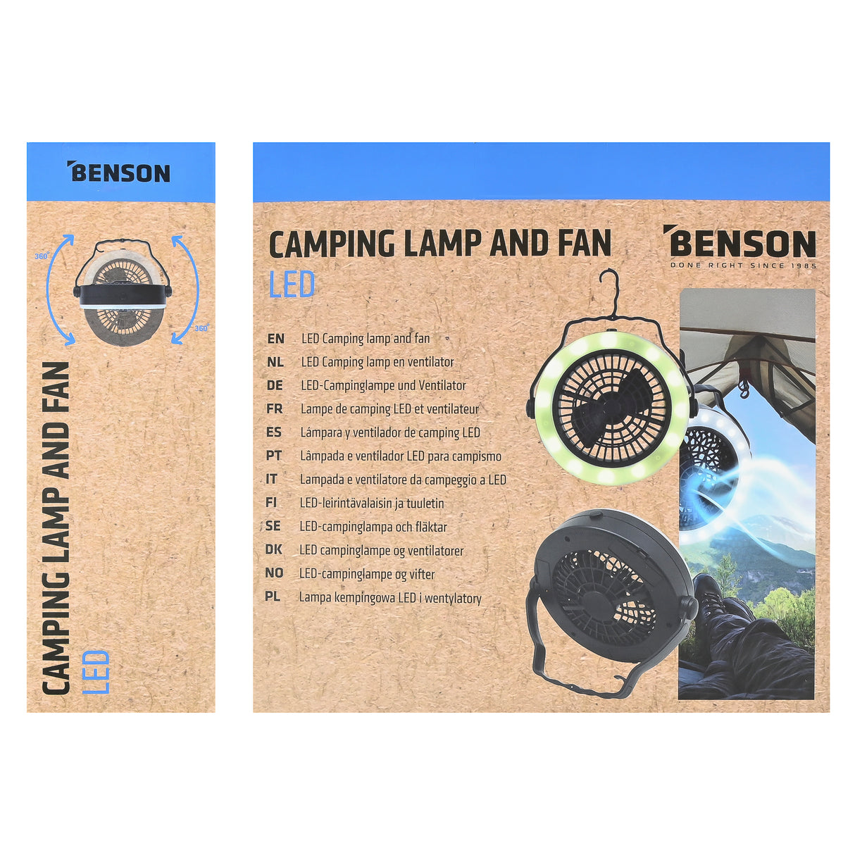 LED-Campinglampe und Ventilator