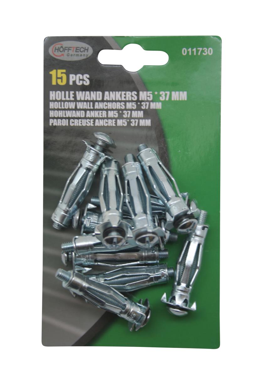 Hollow wall anchors M5 x 37 mm 15 pcs