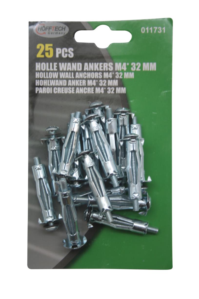 Hollow wall anchors M4 x 32 mm 25 pcs