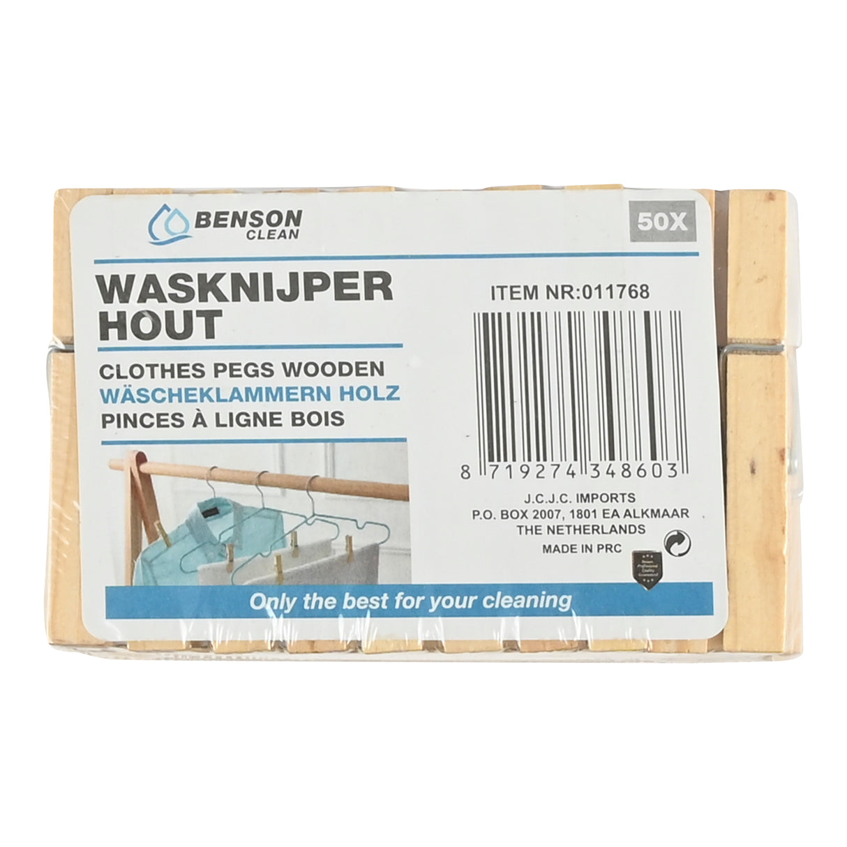 Wasknijpers hout 50 dlg