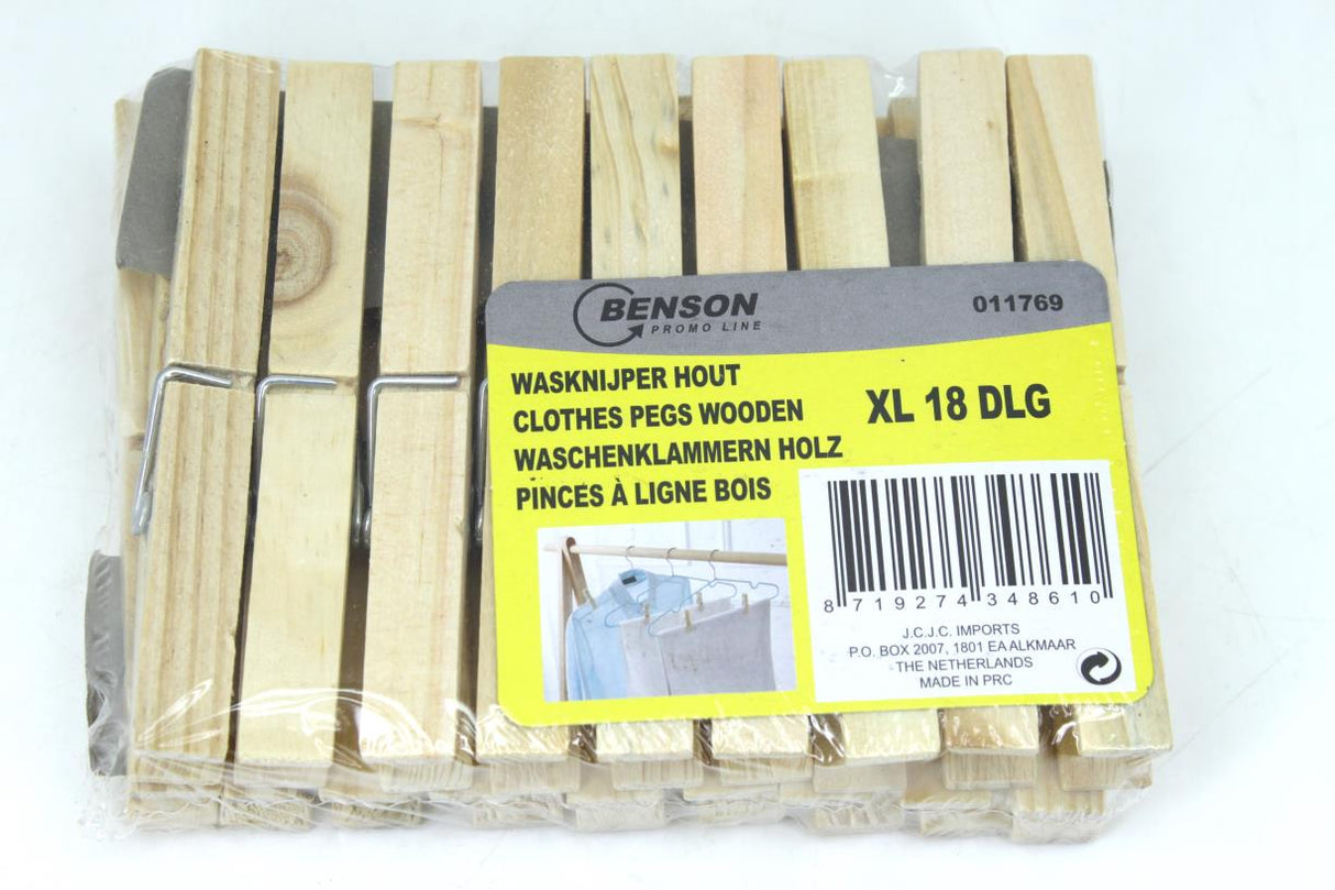 Pinces à ligne bois XL 18 pcs