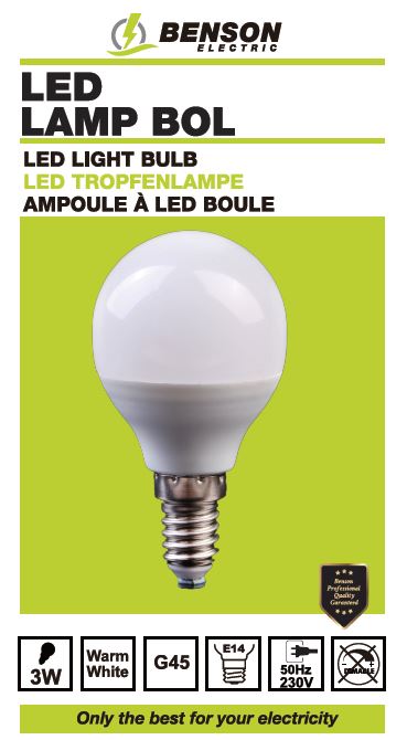 LED light bulb G45 3W E14