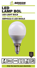 LED light bulb G45 3W E14