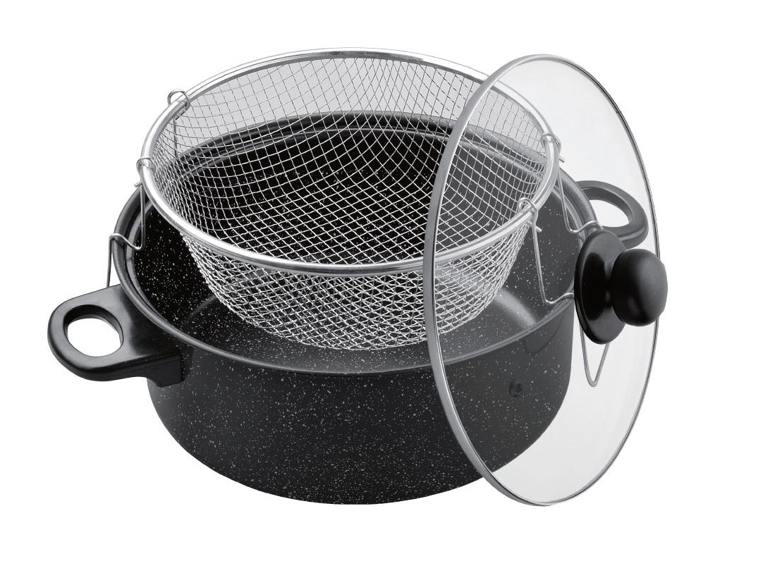 Deep fryer 26 cm marble non stick coating
