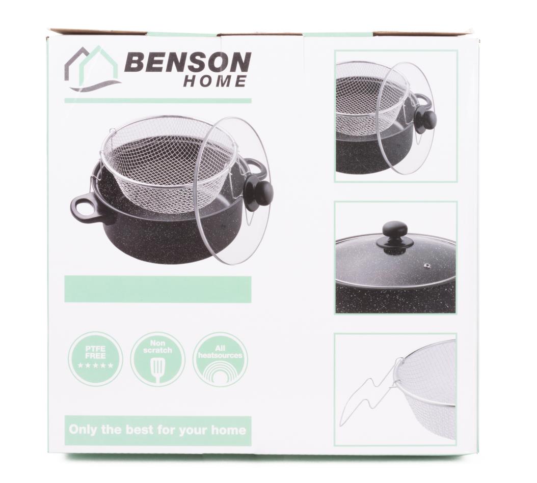 Deep fryer 26 cm marble non stick coating