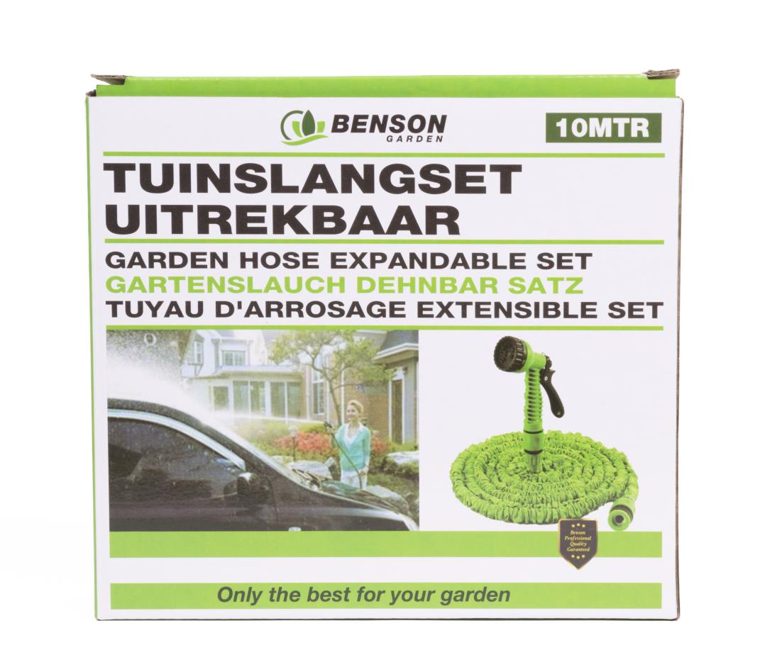 Tuinslangset 10 mtr uitrekbaar