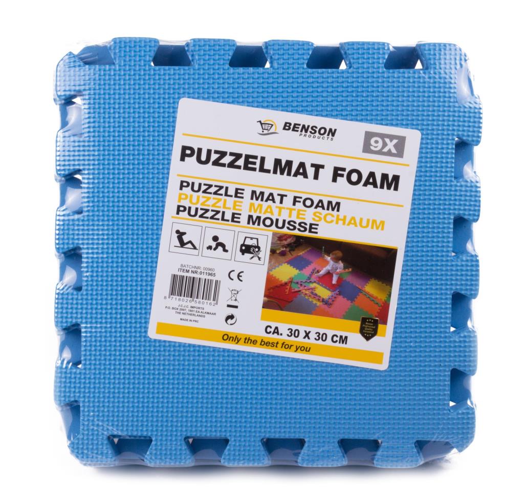 Puzzle mat foam 30 x 30 cm 9 pcs