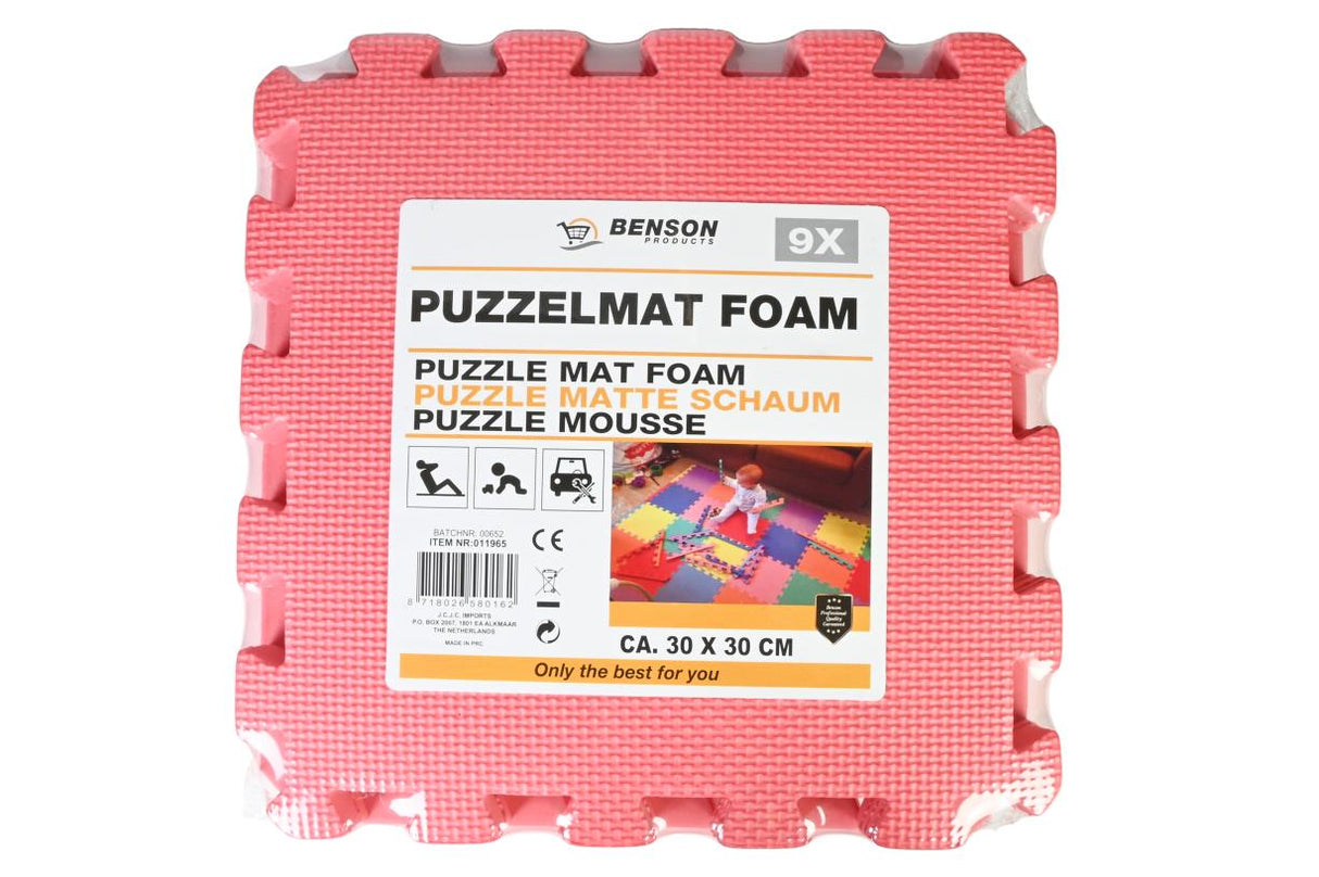 Puzzle mat foam 30 x 30 cm 9 pcs