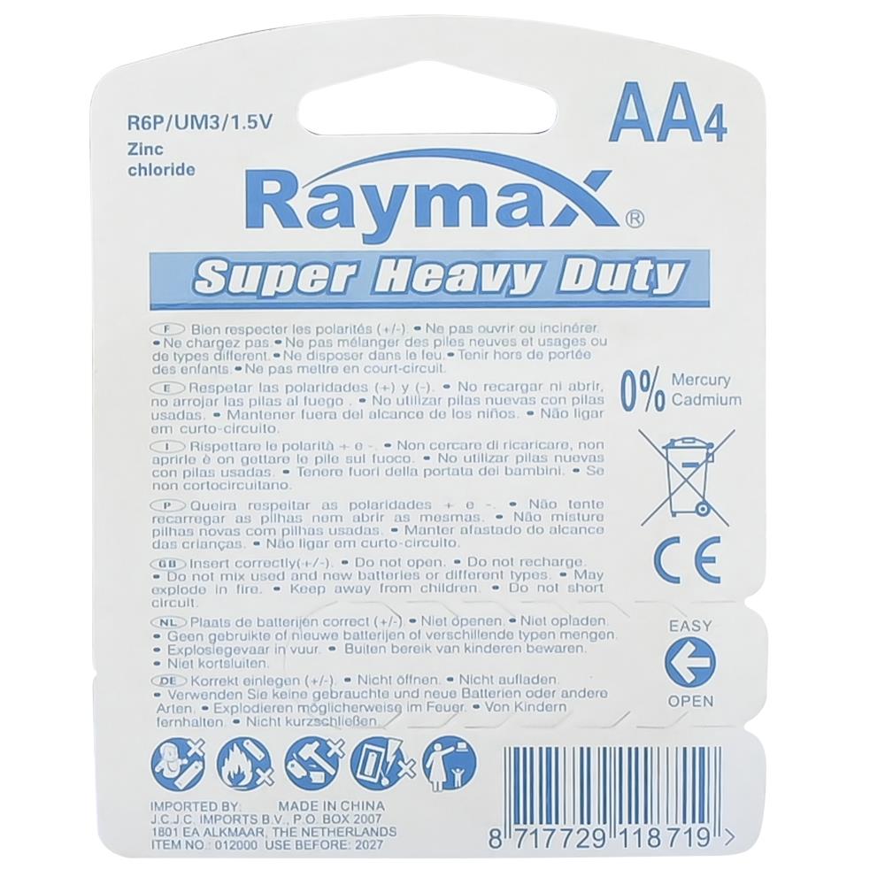 Raymax batterij AA r6p 4 dlg zink