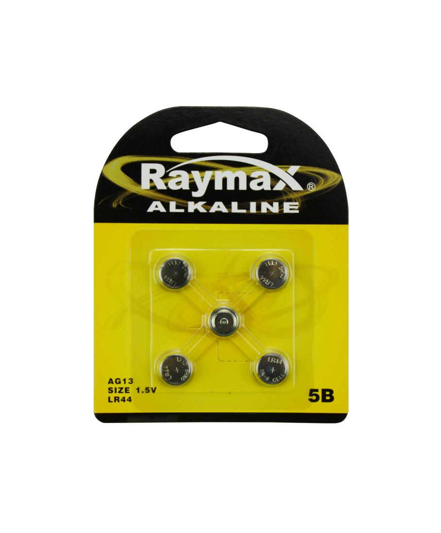 Raymax Batterie Knopfzellen 1,5V ag13/lr44 5-tlg Alkalisch
