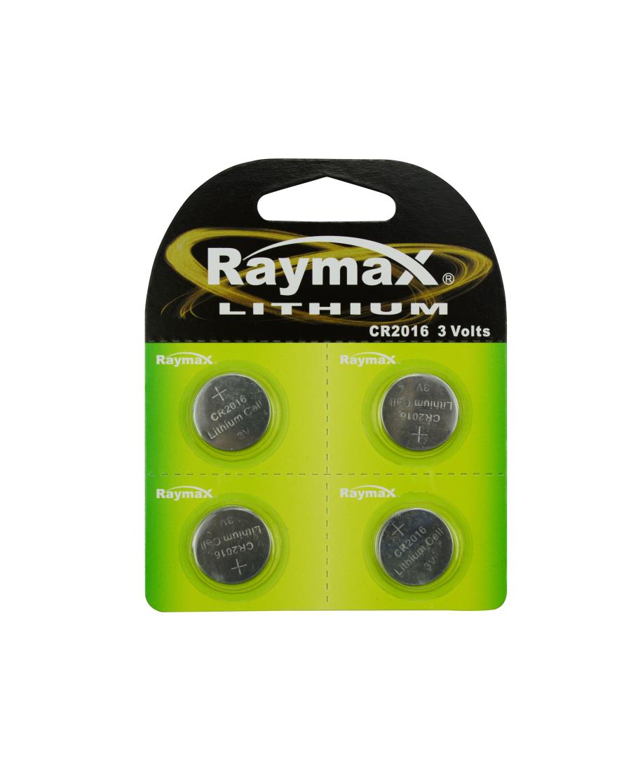 Raymax Batterie Knopfzellen 3V CR2016 4-tlg Lithium