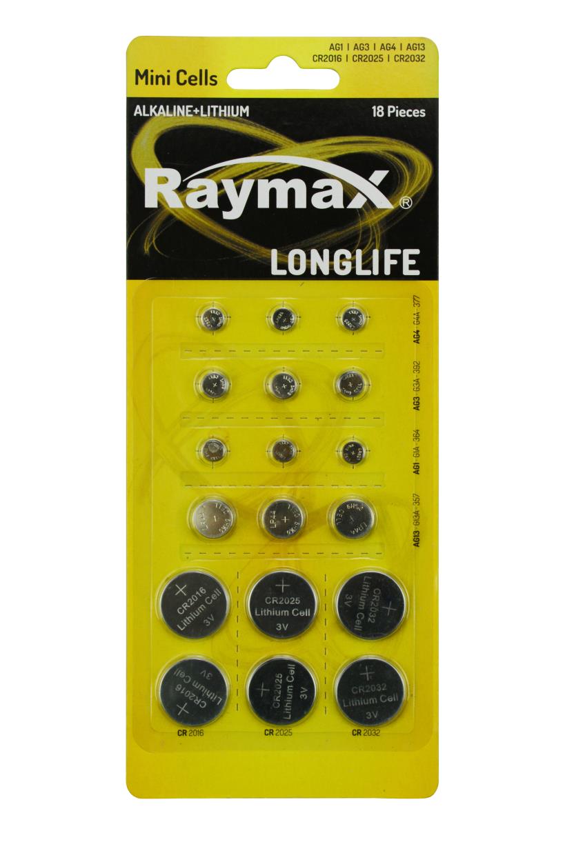 Raymax Batterie Knopfzellen-Set 18-tlg