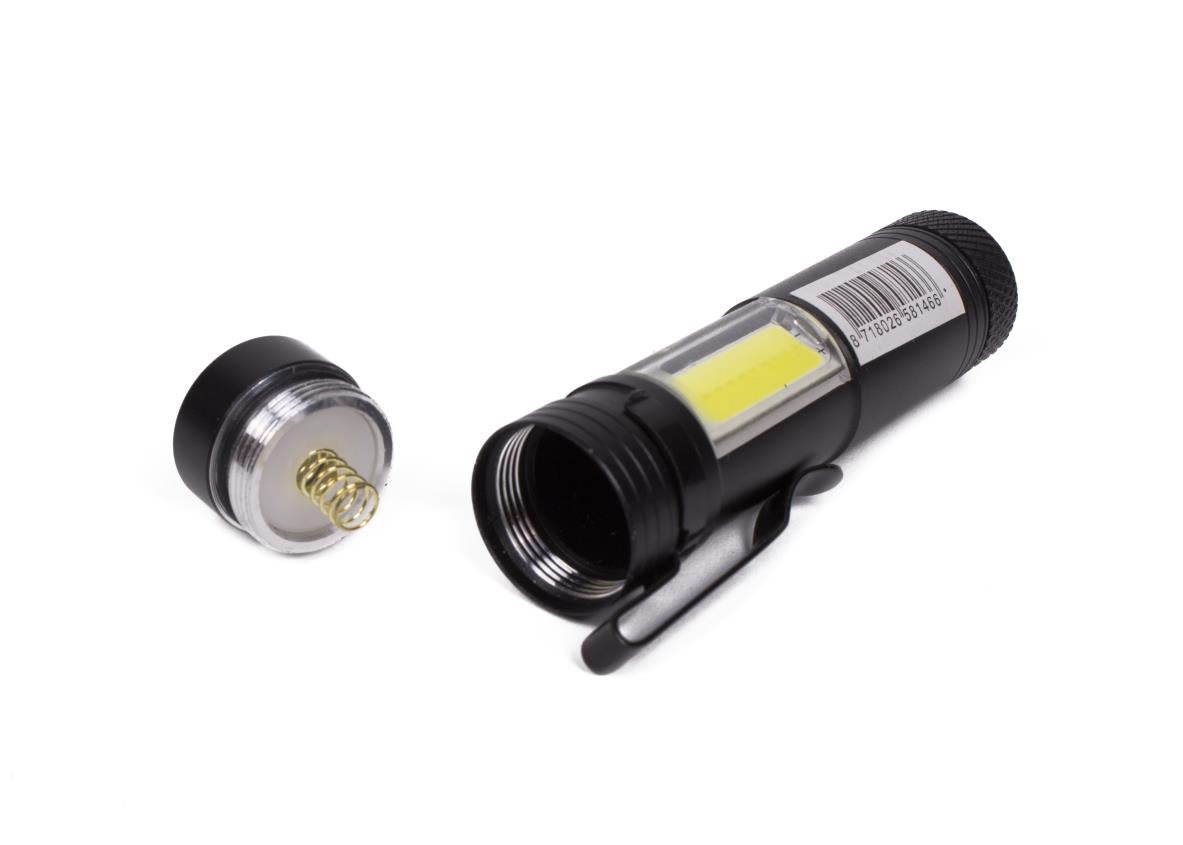 Taschenlampe LED + COB Alu Mini 92 x21 mm