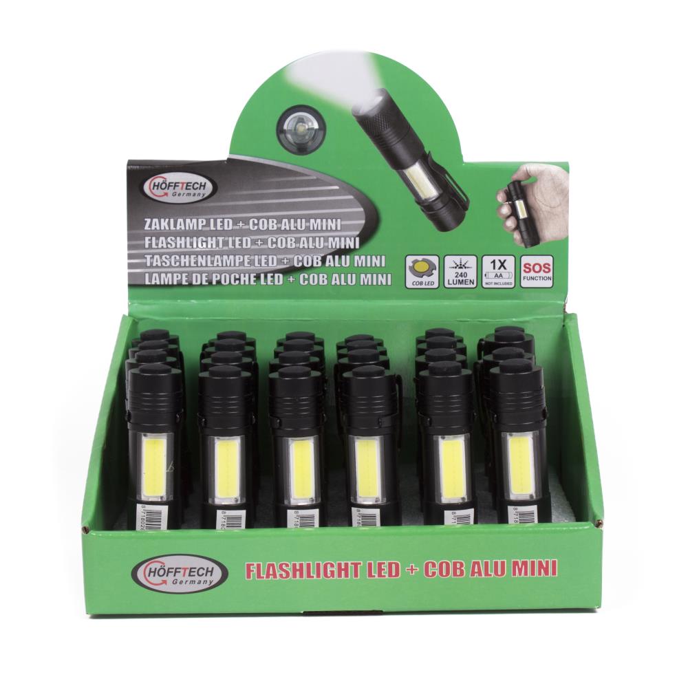 Taschenlampe LED + COB Alu Mini 92 x21 mm