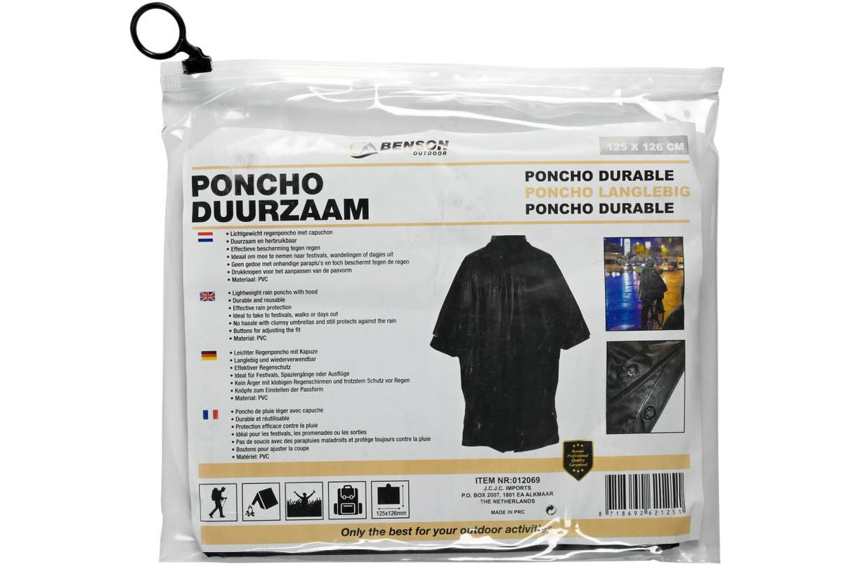 Regenponcho dauerhaft schwarz