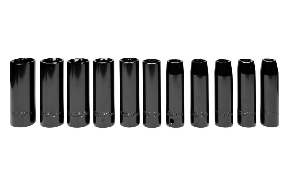 Jeu de douilles à choc 1/2 pouces 10 t/m 24 mm