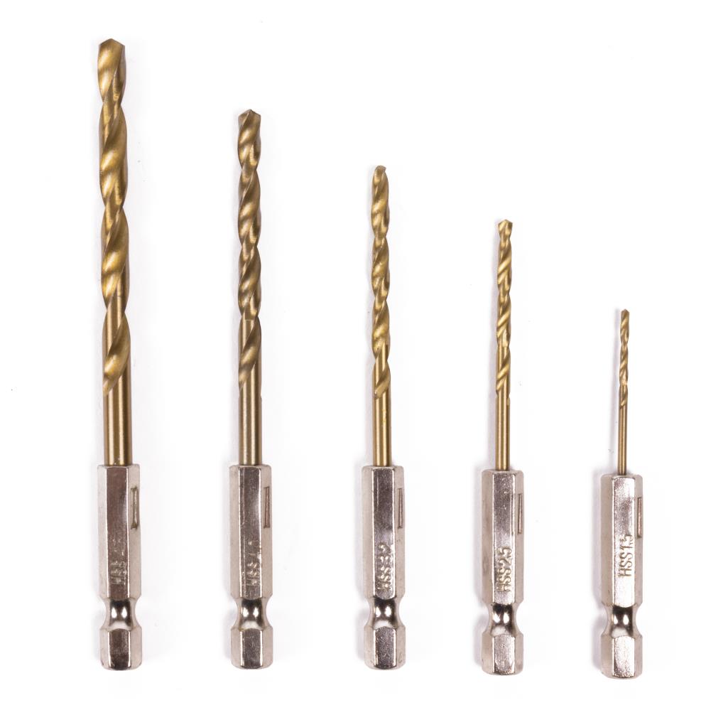 Boorset 5 dlg titan bit 4/5/6/8/10 mm