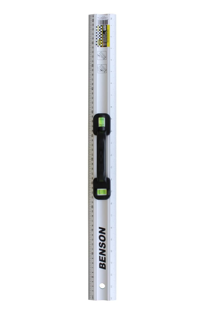 Lineal 60 cm Alu + Wasserwaage mit Griff