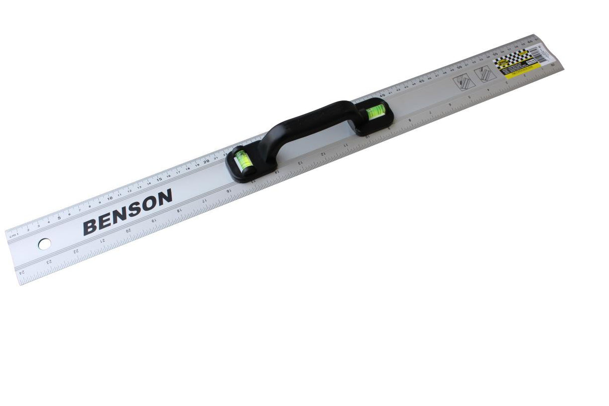 Lineal 60 cm Alu + Wasserwaage mit Griff