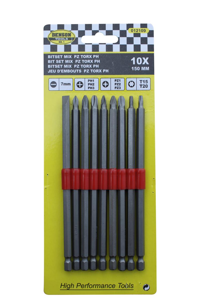 Bitset 10 dlg PZ torx PH 150 mm