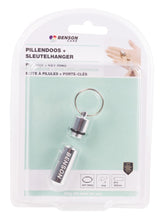 Boîte à pilules avec porte-clés 52 x ø 14 mm