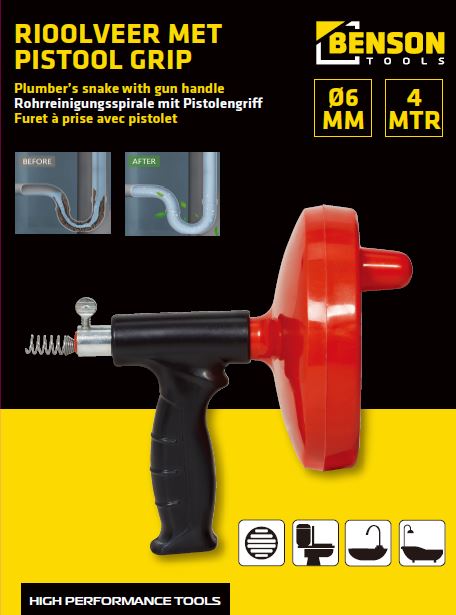 Rohrreinigungsspirale Pistolengriff 4 m