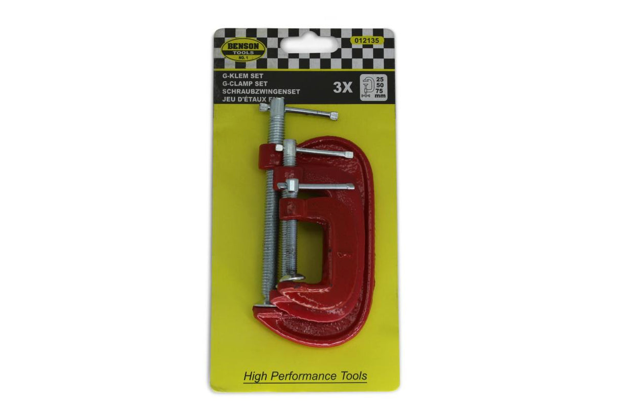 G-clamp set 3-pcs 25-50-75 mm