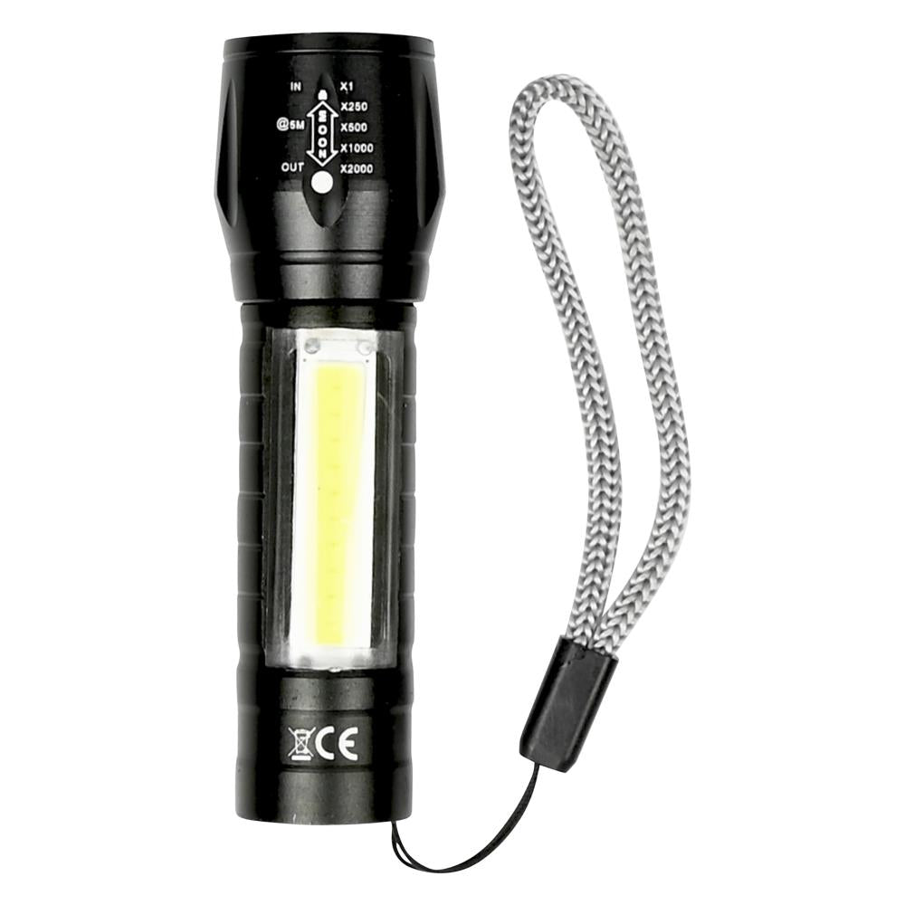 Lampe de poche tactique COB 2-en-1 rechargeable