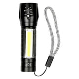 Lampe de poche tactique COB 2-en-1 rechargeable