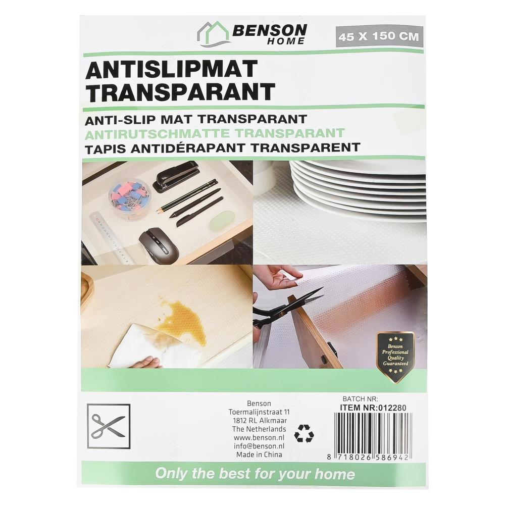 Antislipmat 45 x 150 cm transparant